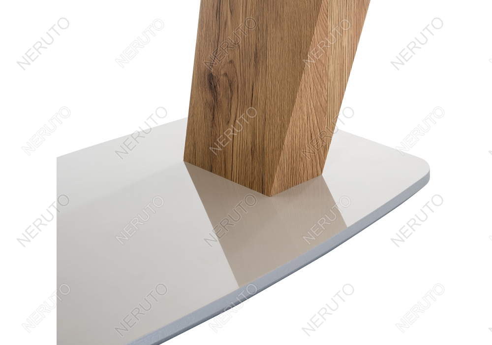 Стол на тумбе Petir белый / дуб монтана